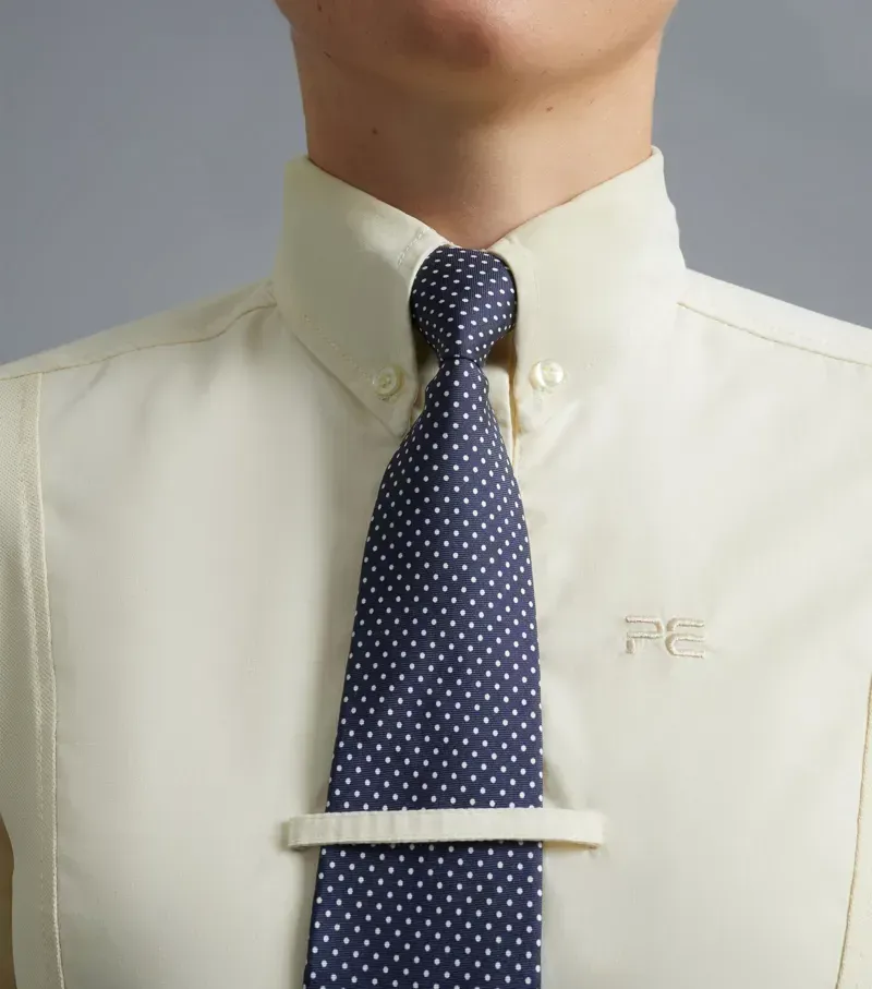 Premier Equine Ladies Tessa Long Sleeve Tie Shirt in Vanilla-3