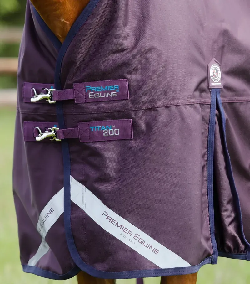 Premier Equine 200g Titan Original Turnout Rug in Purple-2