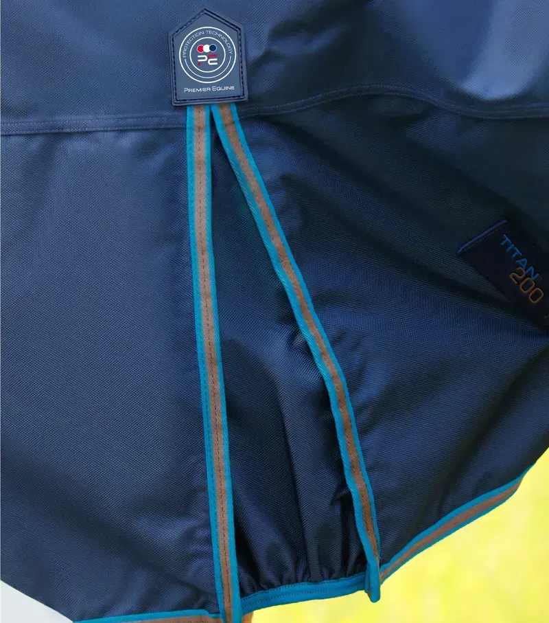 Premier Equine 200g Titan Turnout Rug With Snug-Fit Neck Cover in Navy-3