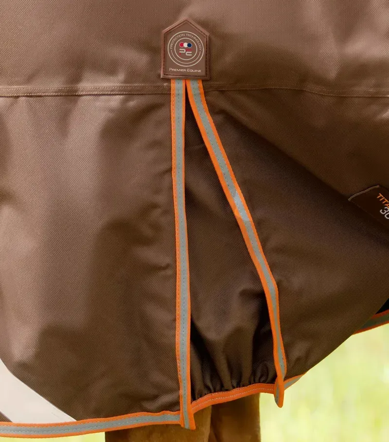 Premier Equine 300g Titan Turnout Rug With Snug-Fit Neck Cover in Brown-3