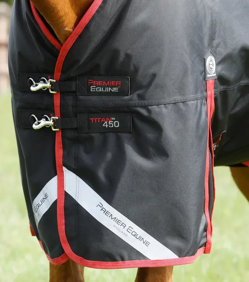 Premier Equine 450g Titan Original Turnout Rug in Black-2
