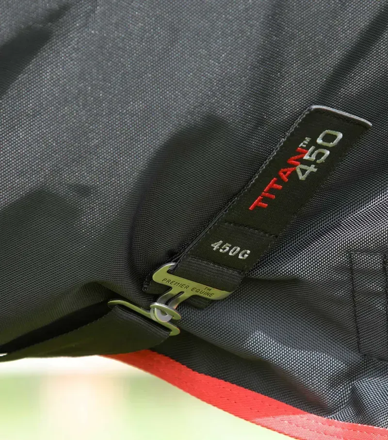 Premier Equine 450g Titan Original Turnout Rug in Black-4