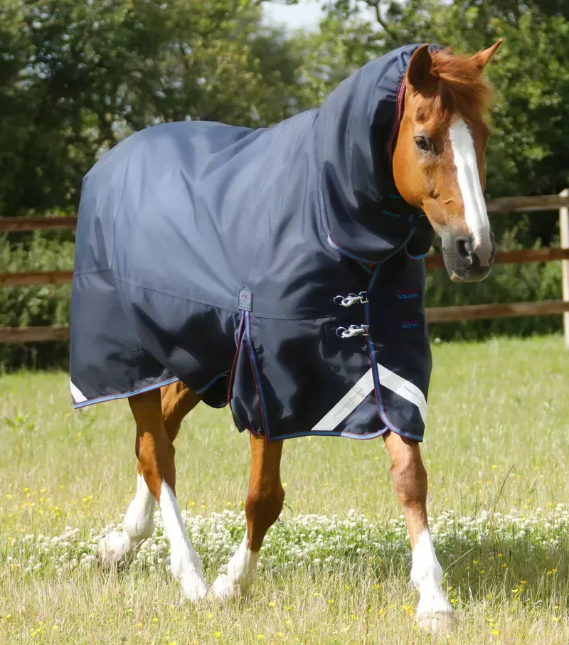 Premier Equine Titan Storm 200g Combo Turnout Rug with Snug-Fit Neck in Navy