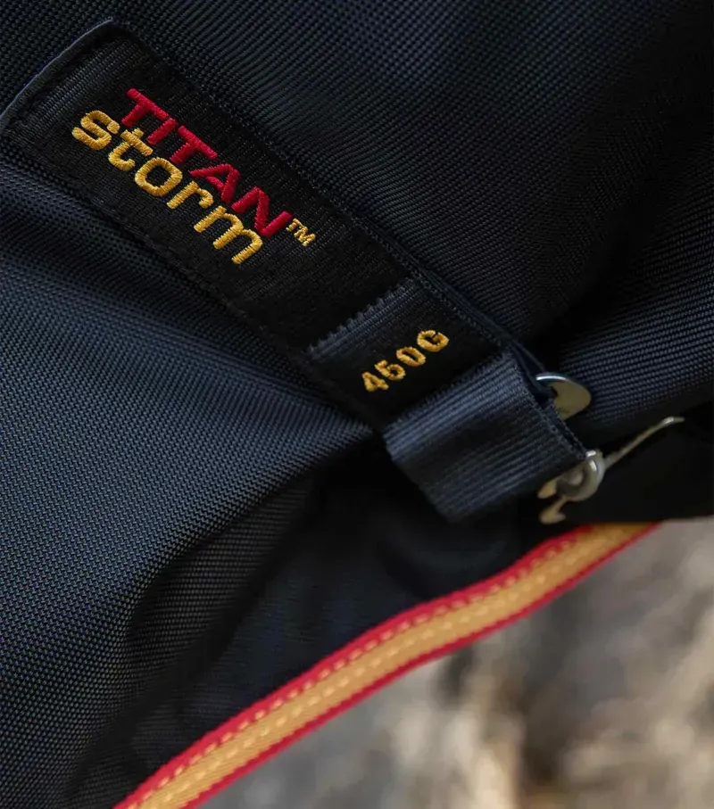 Premier Equine Titan Storm 450g Combo Turnout Rug with Snug-Fit Neck in Black-4