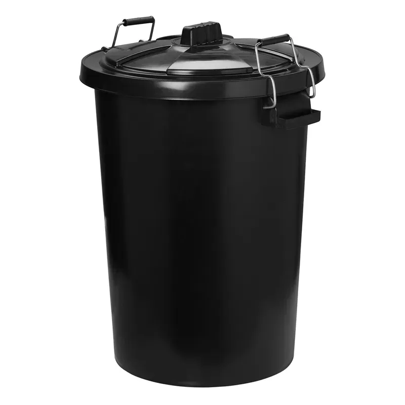 ProStable 85l Dustbin w/Locking Lid in Black