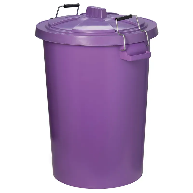 ProStable 85l Dustbin w/Locking Lid in Purple