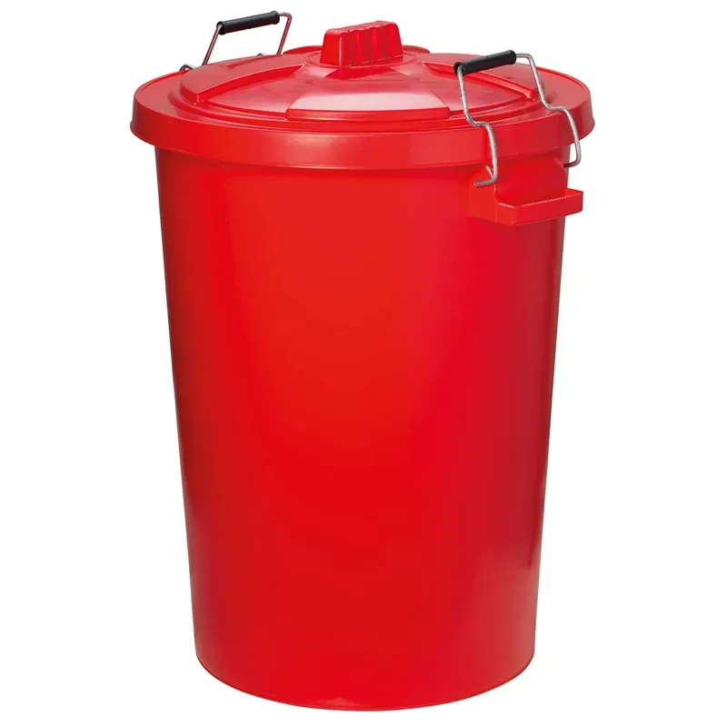 ProStable 85l Dustbin w/Locking Lid in Red