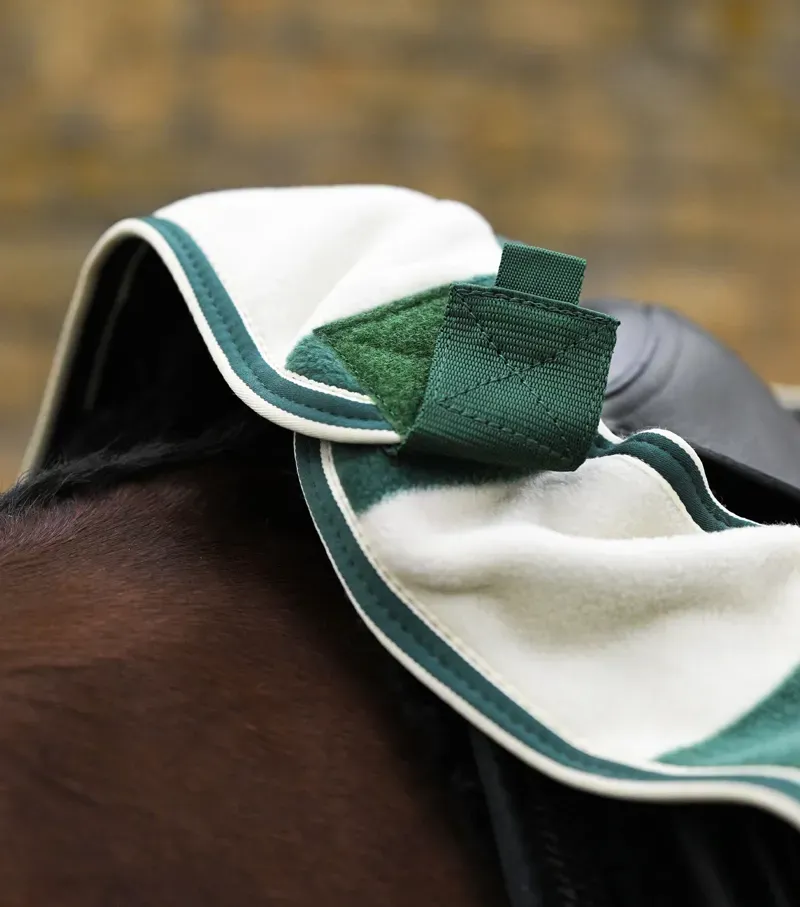 Premier Equine X-Large Vellus Horse Fleece Exercise Rug in Green/White-1