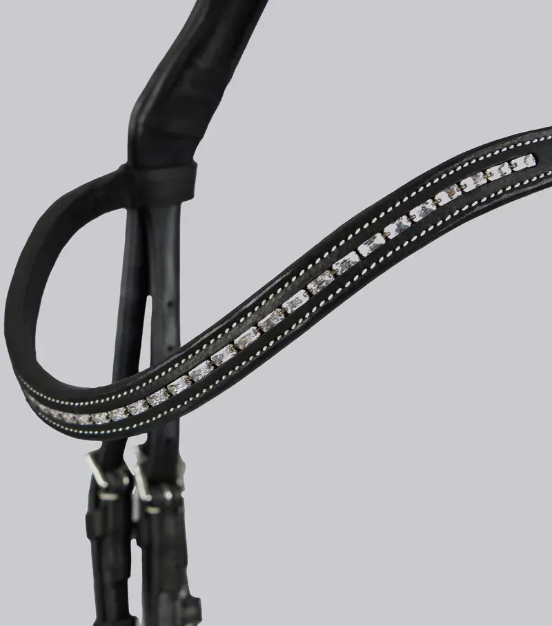 Premier Equine Veneto Anatomical Snaffle Bridle in Black-2
