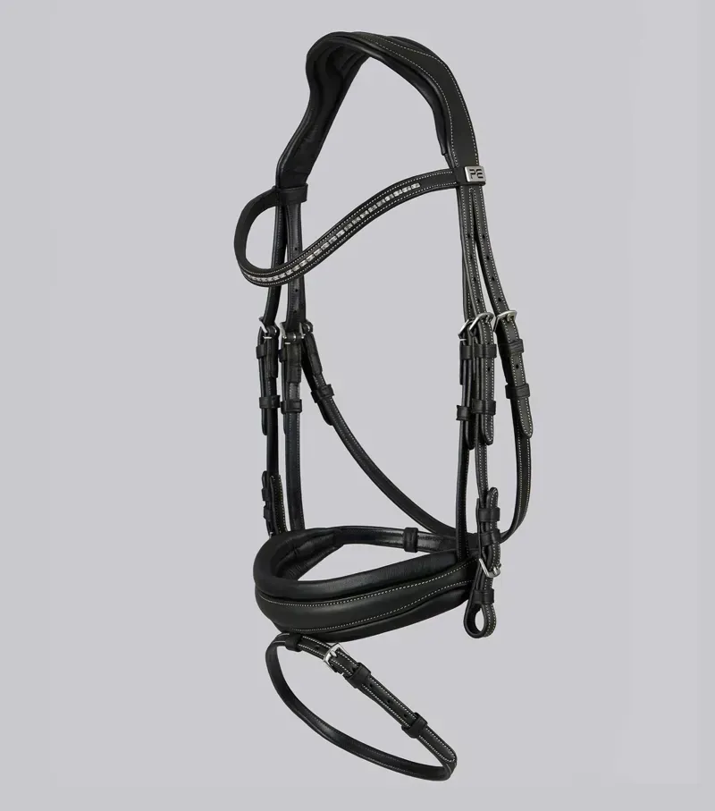 Premier Equine Veneto Anatomical Snaffle Bridle in Black-4