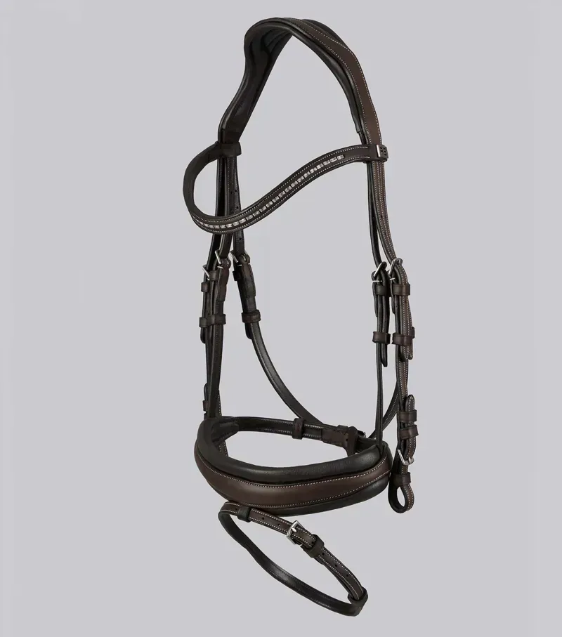 Premier Equine Veneto Anatomical Snaffle Bridle in Brown-4