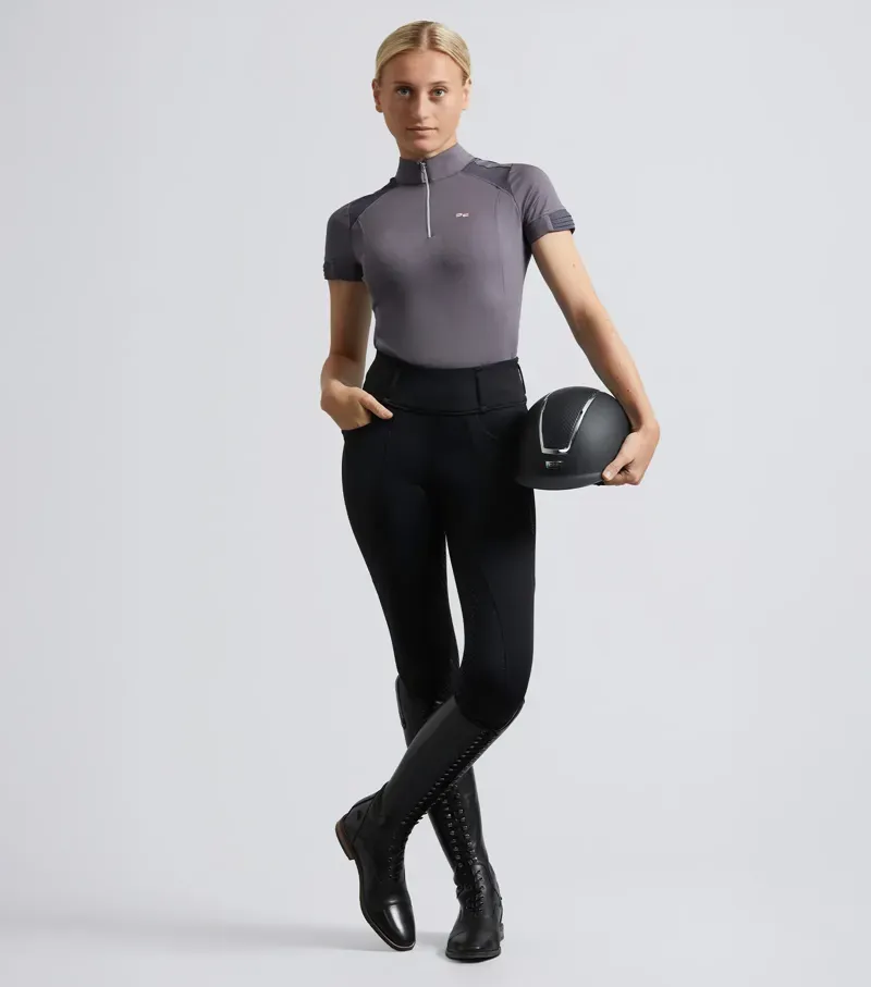 Premier Equine Ladies Ventus Full Seat Gel Riding Tights in Black-1