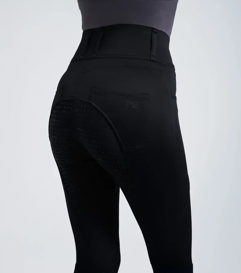 Premier Equine Ladies Ventus Full Seat Gel Riding Tights in Black-2