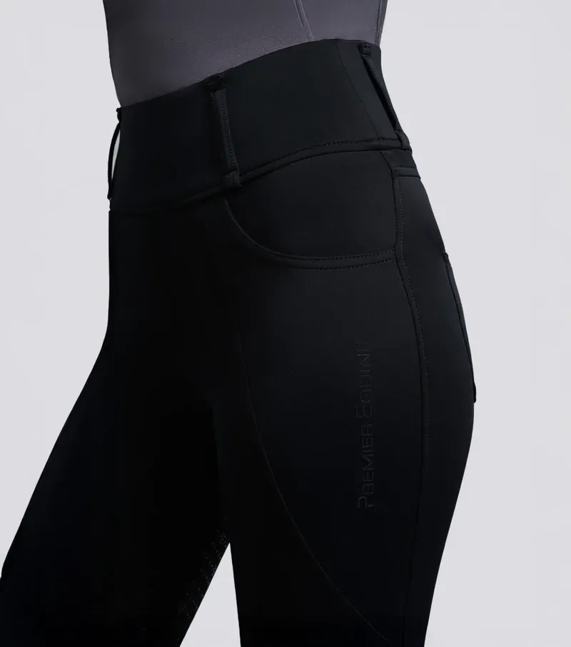Premier Equine Ladies Ventus Full Seat Gel Riding Tights in Black-4