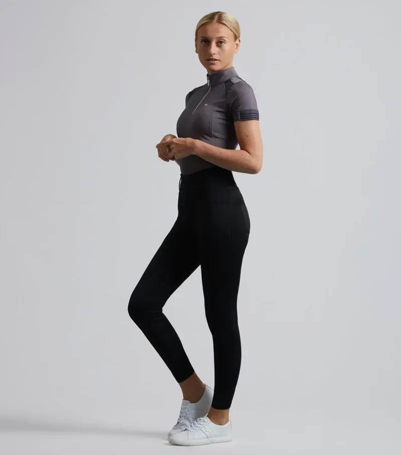 Premier Equine Ladies Ventus Full Seat Gel Riding Tights in Black-5
