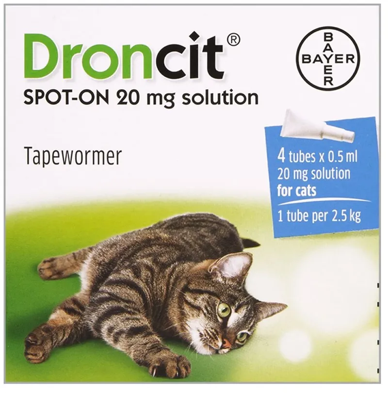 Vetoquinal 4 x 0.5 ml Droncit Spot-On Tubes For Cats