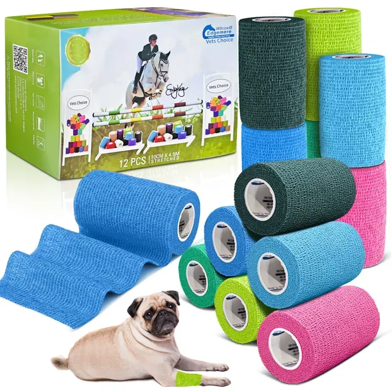Equimed 10 cm x 12 wraps Vetwrap in Multi Colours
