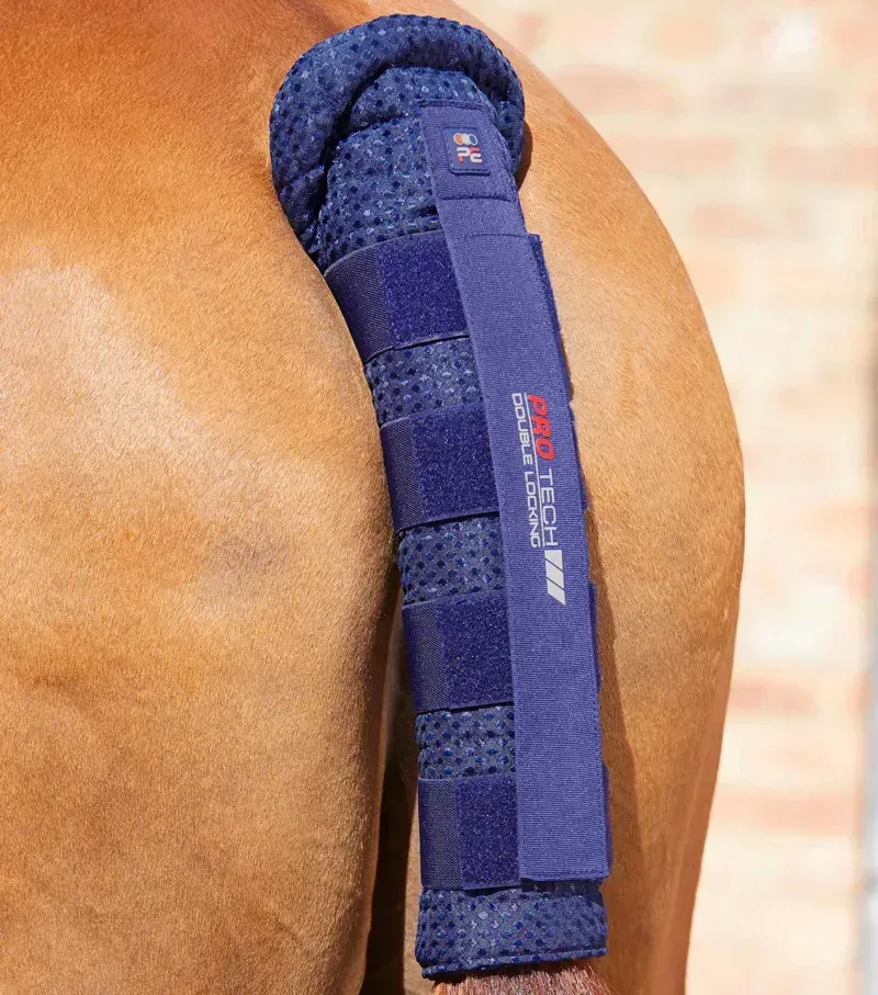 Premier Equine Waffle Quilted Double Locking Tail Guard in Navy