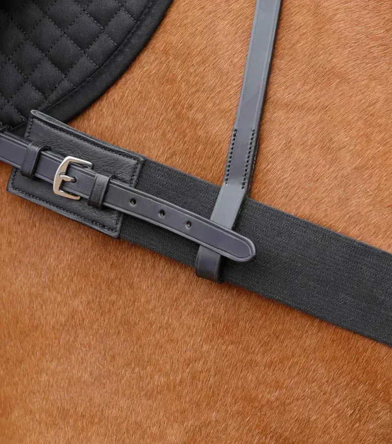 Premier Equine Zimella Elastic Breastgirth in Black-1