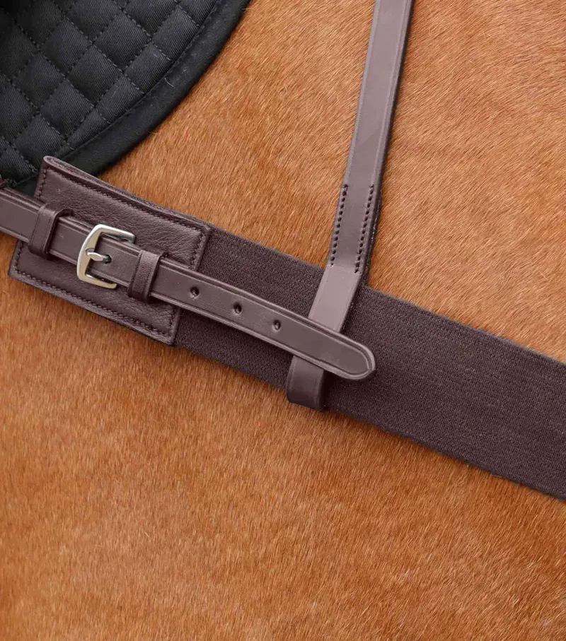 Premier Equine Zimella Elastic Breastgirth in Brown-1